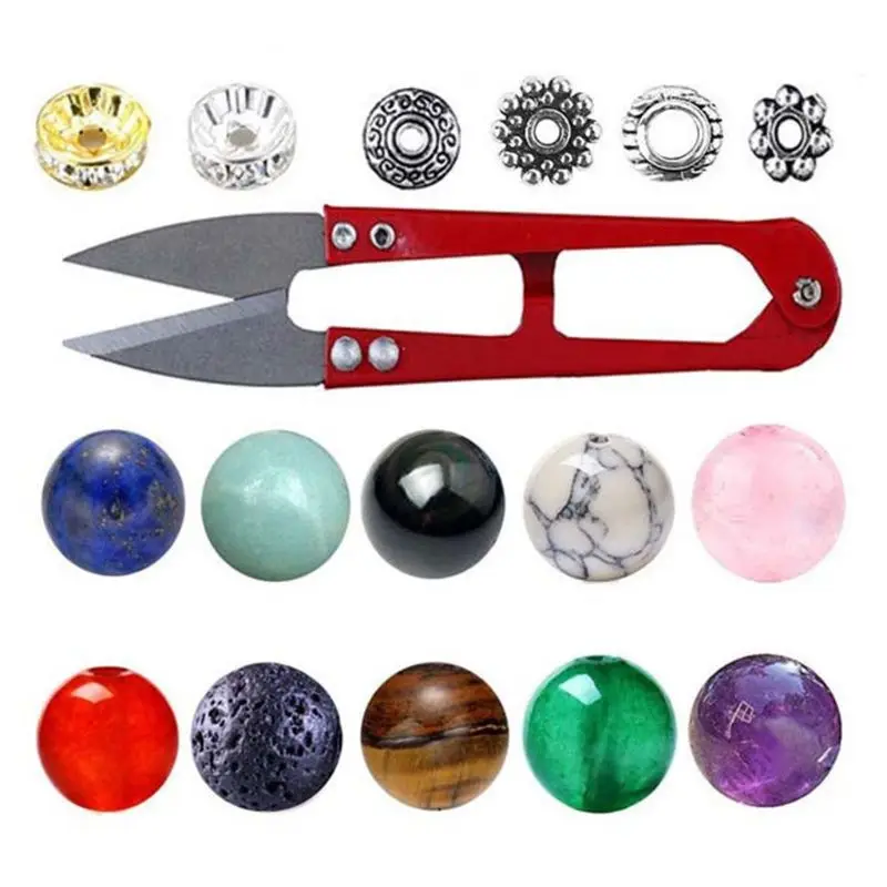 

8mm Natural Lava Stone10 Colors Chakra Beads Loose Beads and Zinc Alloy Spacer Beads for DIY Jewelry