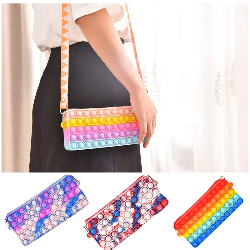 Модная популярная пузырьковая Сумка-антистресс через плечо с ремешком большой