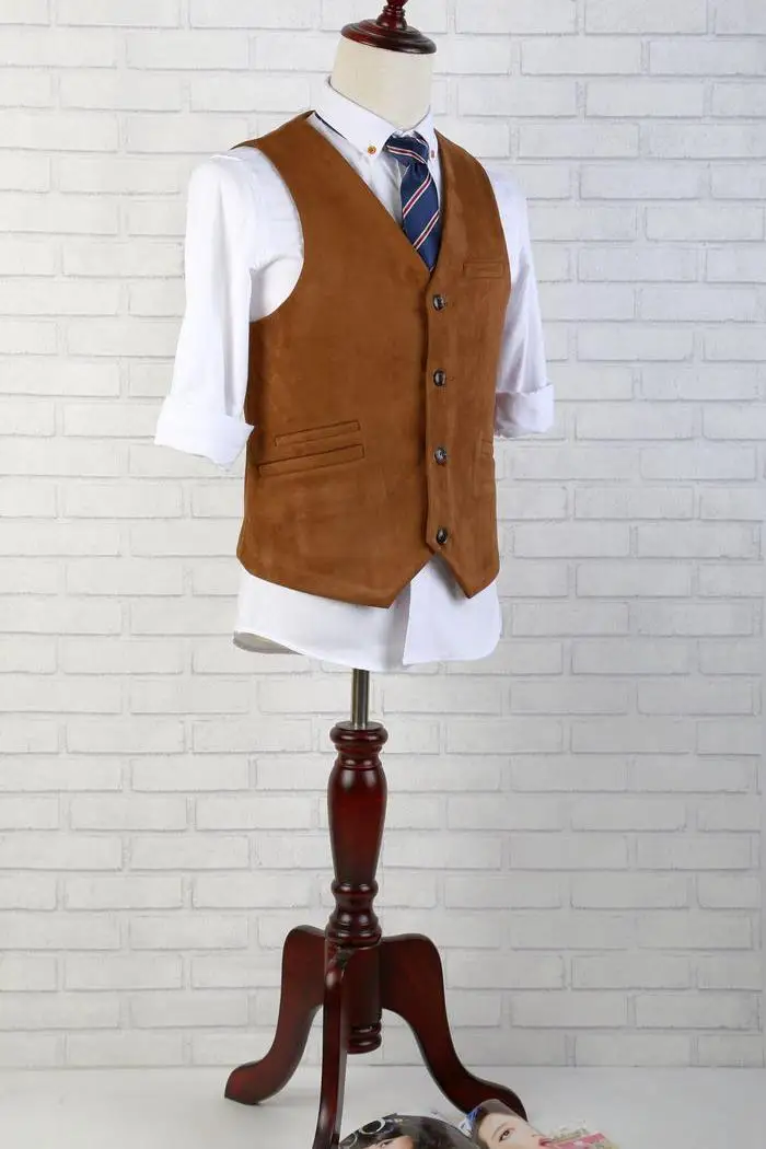 

Suede Leather Women Brown Fabric Waistcoat Autumn Office Lady Slim Fit Suit Vest Sleeveless Jacket Plus Size 4XL