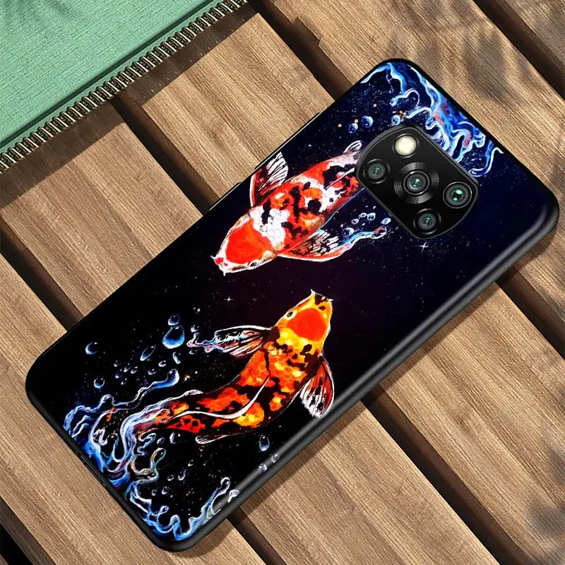 

Fish Painting Art For Xiaomi Redmi K30 K30S Mi 10T Lite Pro Poco X3 NFC X2 M3 M2 F2 Pro C3 F1 Soft Black Phone Case