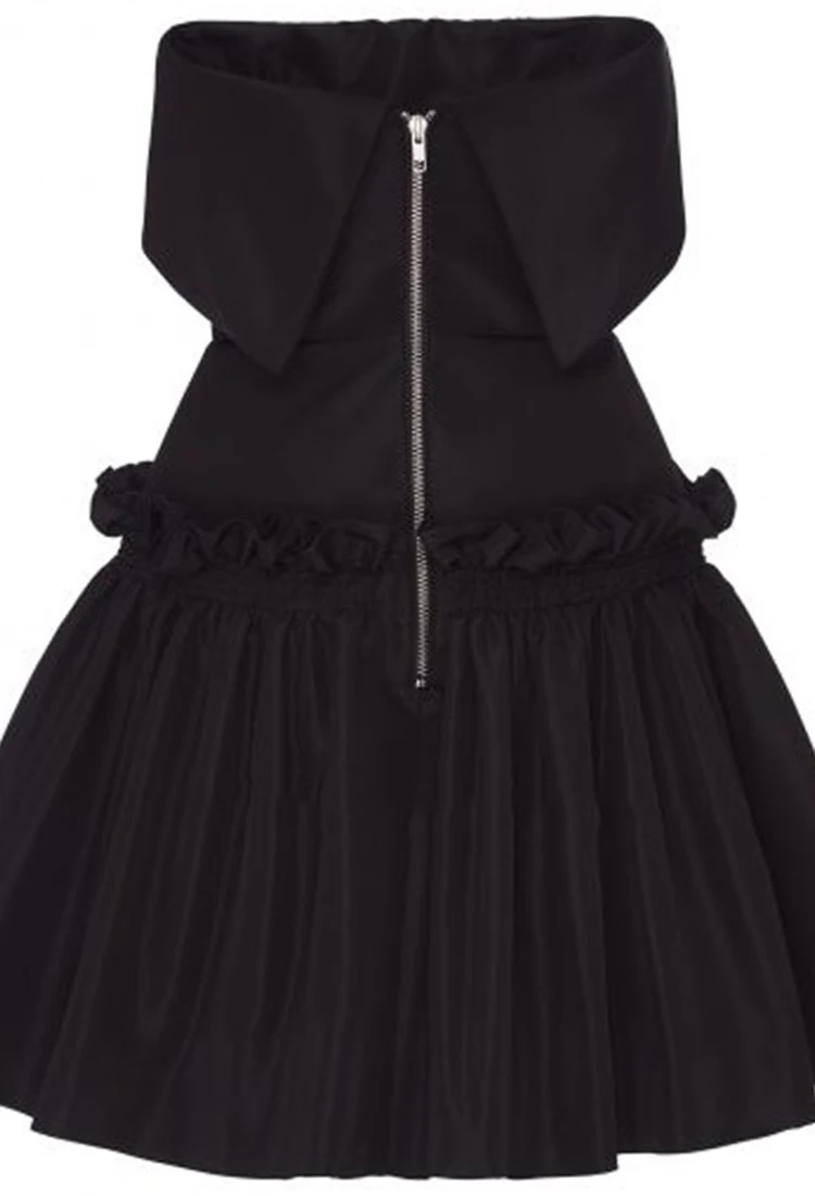 

Black Little Dress Female Fashion Net Red Personality Evening Party Slim Short Dress Sleeveless A-LINE Summer Dress