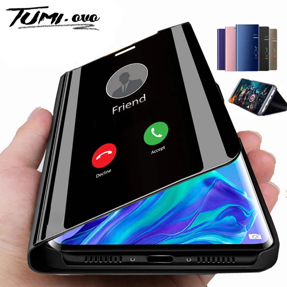 Умный зеркальный флип чехол для телефона Redmi Note 8 8T 7 6 5 Pro 8A 7A 6A 5A Prime Xiaomi Mi 10 9 SE Lite 9T CC9