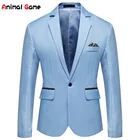 Мужской приталенный офисный костюм, куртка, свадебное платье, повседневный деловой пиджак Вечерние