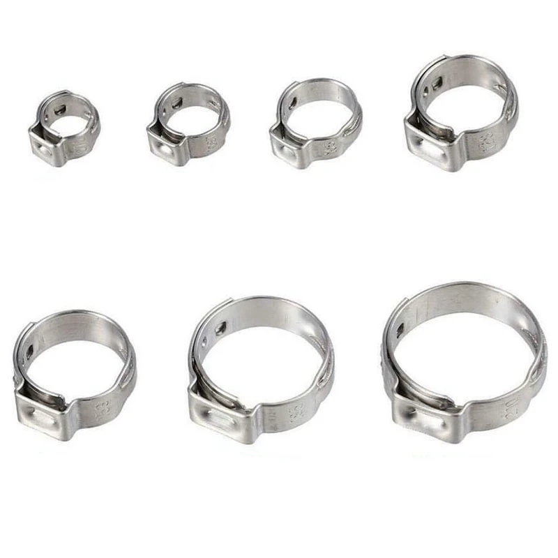 

130 шт., зажимы для шланга, 7 размеров, из нержавеющей стали