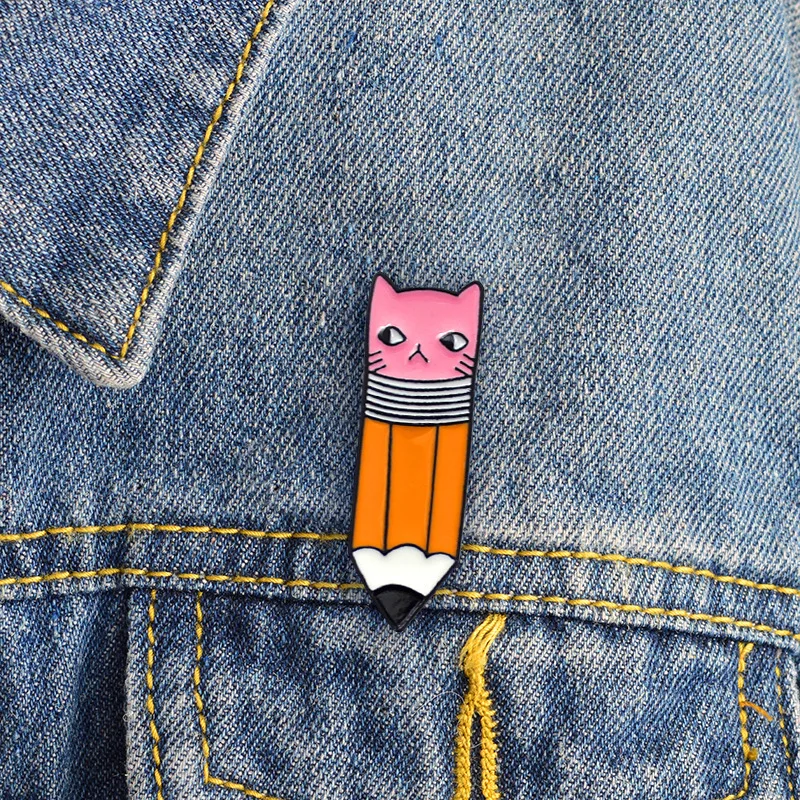 Значки с героями мультфильмов милые Ластики для кошек карандаши броши женщин