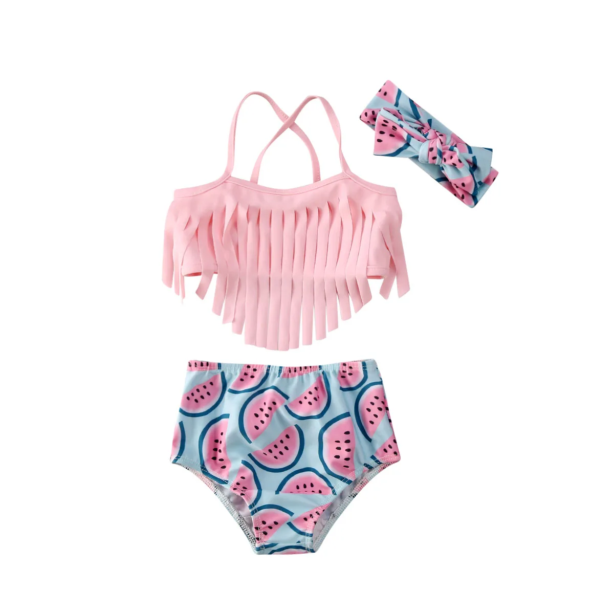 

Новинка 2020 года, летний детский комплект бикини с кисточками для маленьких девочек, купальный костюм, купальный костюм, комплект пляжной од...