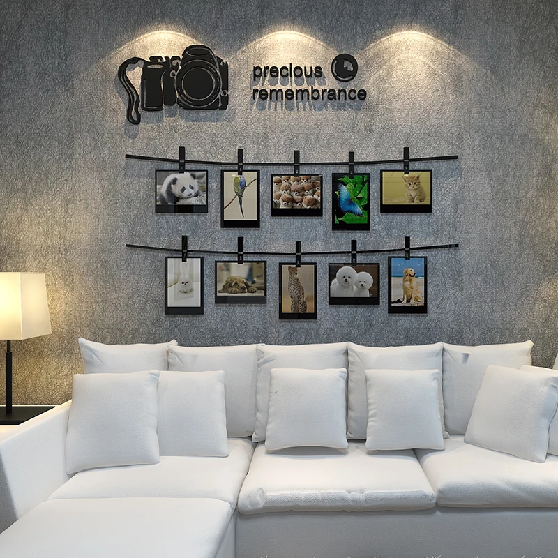 Aqumotic 5" Picture Frame Crafts Art Model Acrylic Photo Framed Memory Background Wall Sticker Home Decorative Paintings | Дом и сад