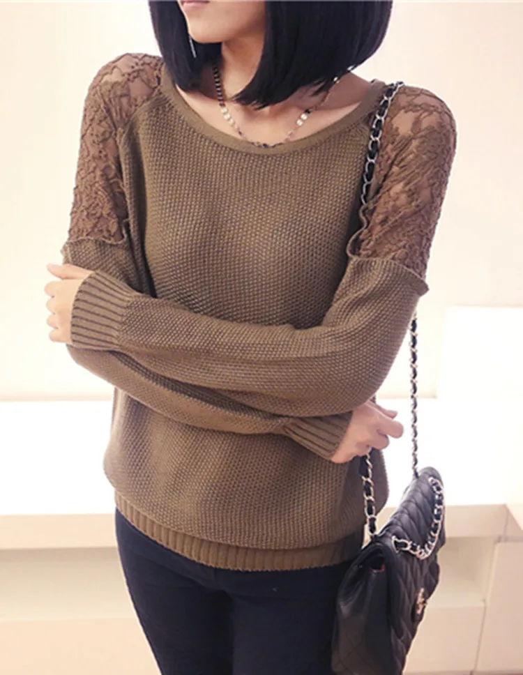 

The new 2017 qiu dong outfit dress sexy lace hollow out low render unlined upper garment sweater sweater