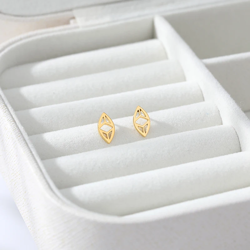 Женские серьги-гвоздики из нержавеющей стали под золото и розовое | Украшения