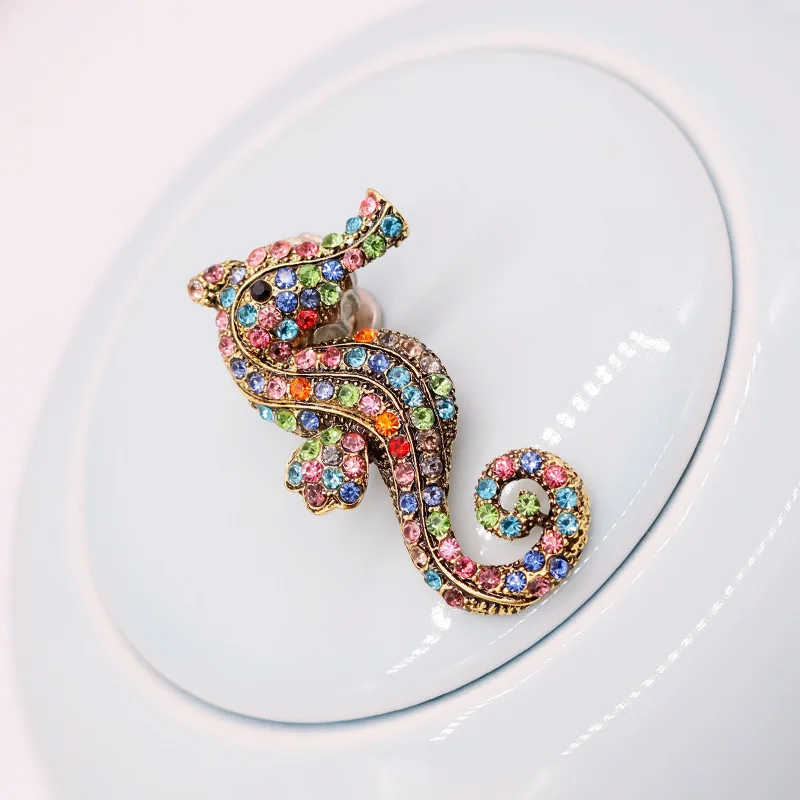Модные хрустальные стразы морская лошадь брошь милые морские животные броши для