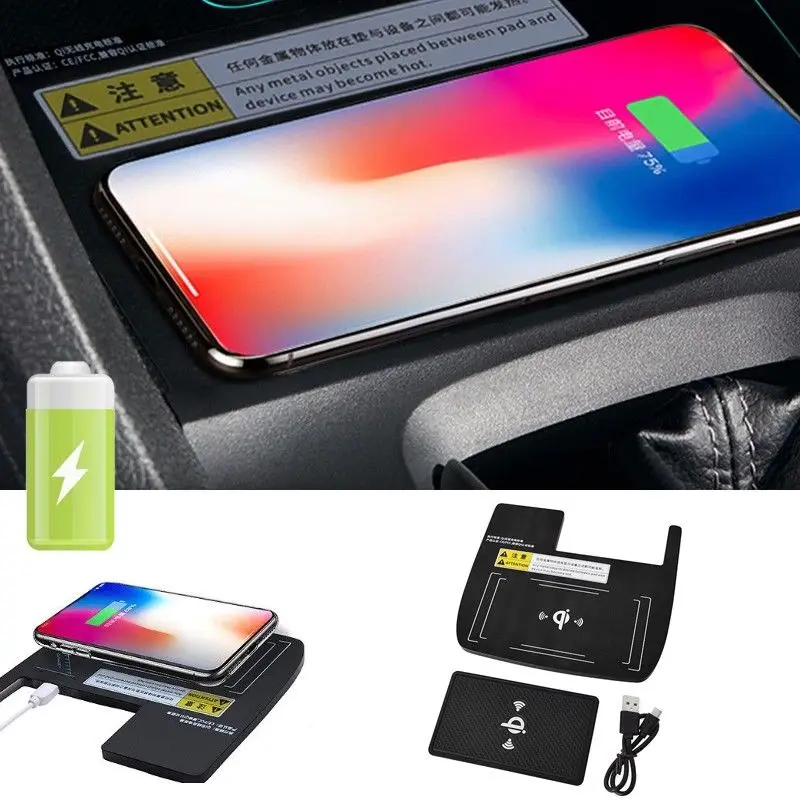 For Honda Civic 10th Консоль коробка для хранения Qi Беспроводное зарядное устройство Зарядка для Honda Civic 10th- аксессуары для электроники Кабели Адаптеры Розетки - Название цвета: For Honda Civic 10th
