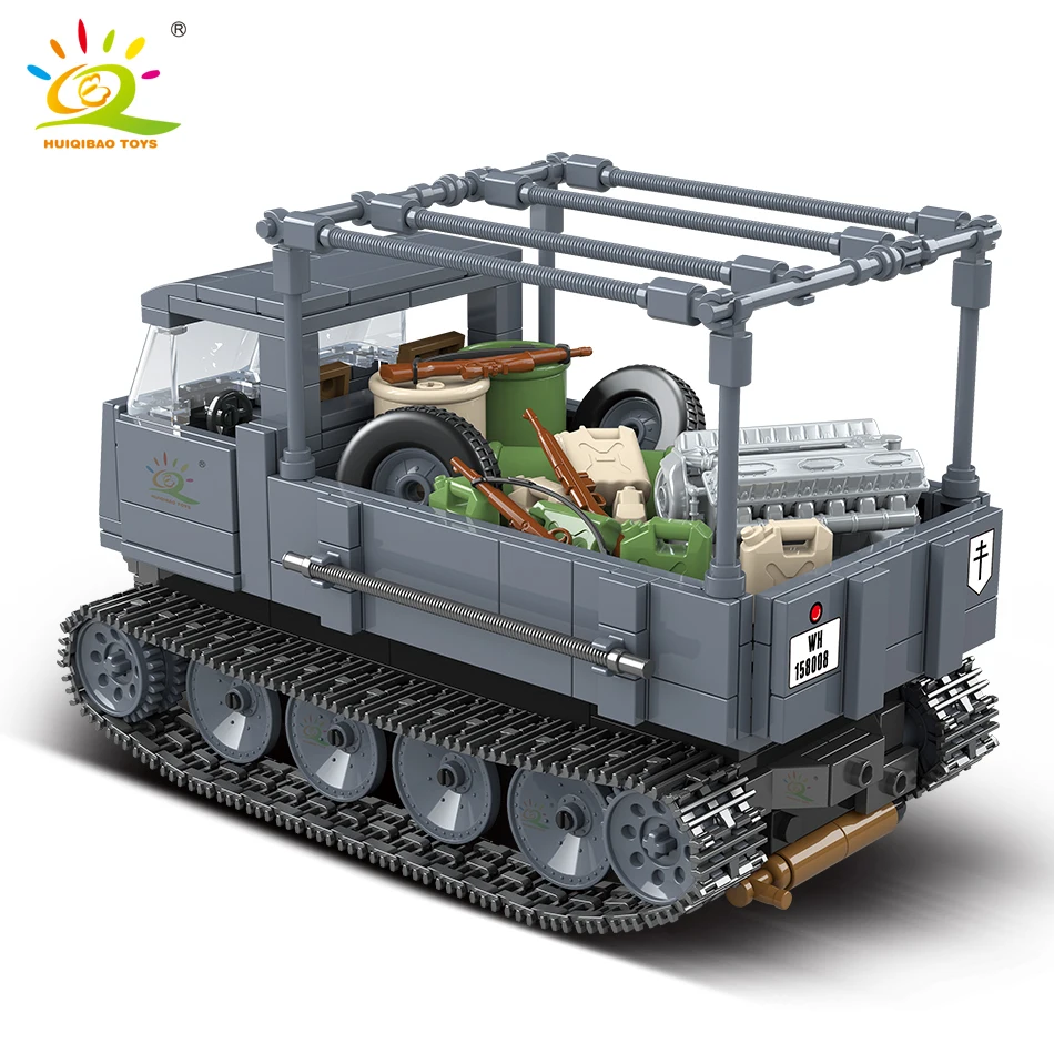 HUIQIBAO 551 шт. WW2 военный ROS/03 полуотслеживаемые строительные блоки для грузовиков