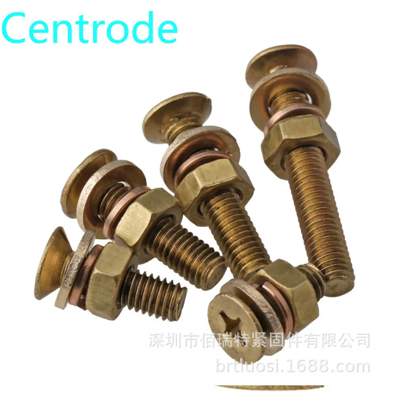 Набор латунных винтовых гаек с потайной головкой и упругой шайбой 4 в 1 набор