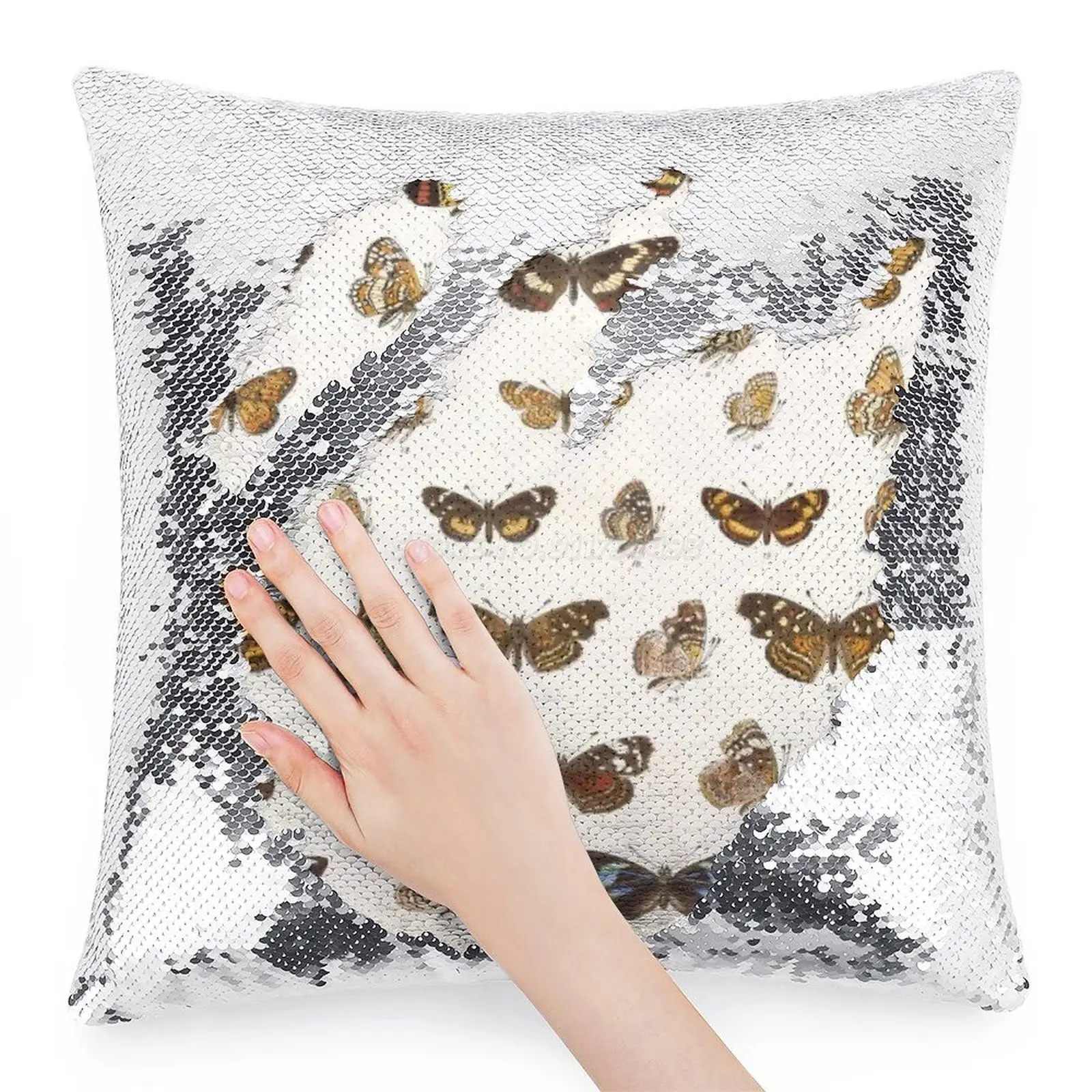 Винтажная научная иллюстрация эциклопедии моли схемы с блестками наволочка для