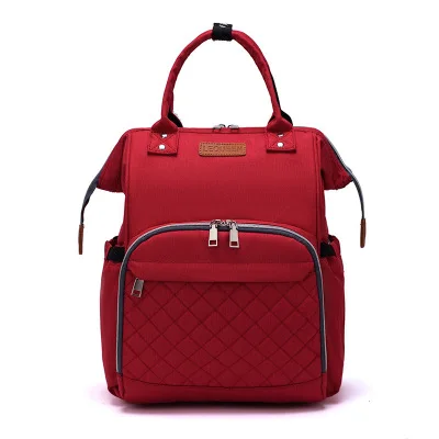 diaper bag 1 Lequeen сумка для детских подгузников для беременных с тремя бутылочками, большая емкость, сумка для детских колясок на колесиках, рюкзак для мам - Цвет: diaper bag 1