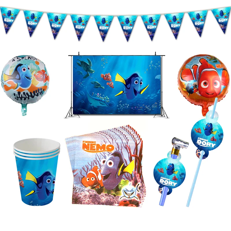 С принтами из мультфильма в поисках Дори на день рождения поставка украшений для