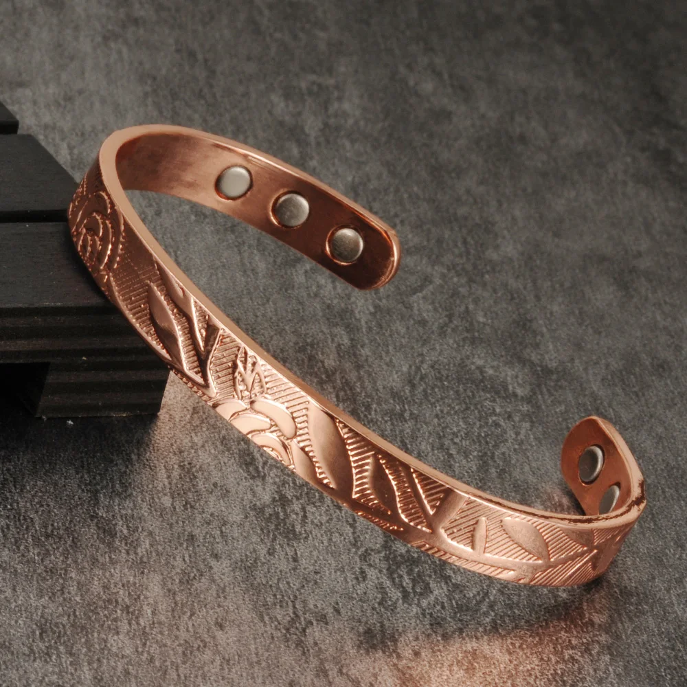 Vinterly Magnetic Bracelet Copper Adjustable Cuff Copper Bracelets Bangles Women Men Energy Bracelet Pain Relief for Arthritis