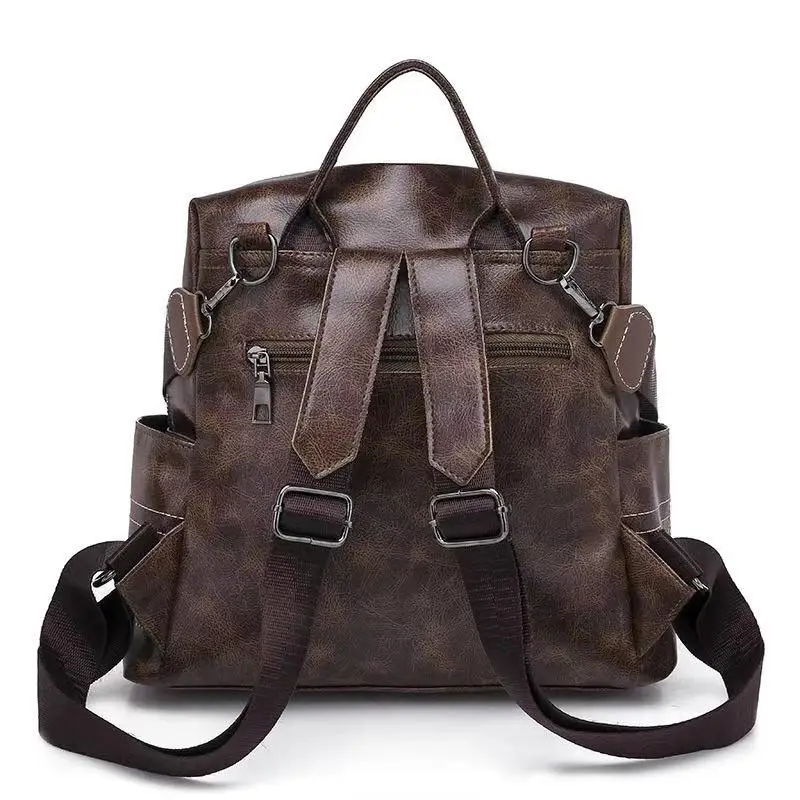 Модный молодежный кожаный рюкзак для женщин школьный женский на плечо девочек