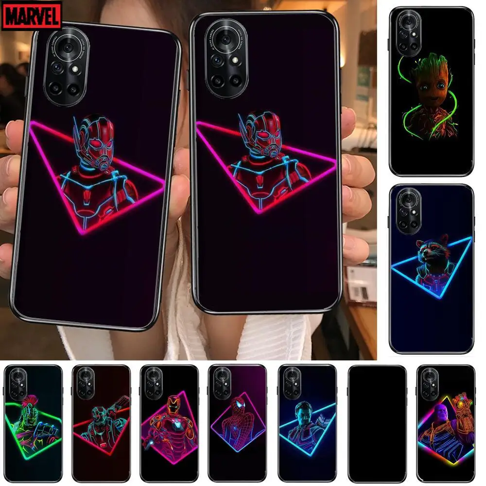 

2021 new Marvel Avengers Clear Phone Case For Huawei Honor 20 10 9 8A 7 5T X Pro Lite 5G Black Etui Coque Hoesjes Comic Fash d