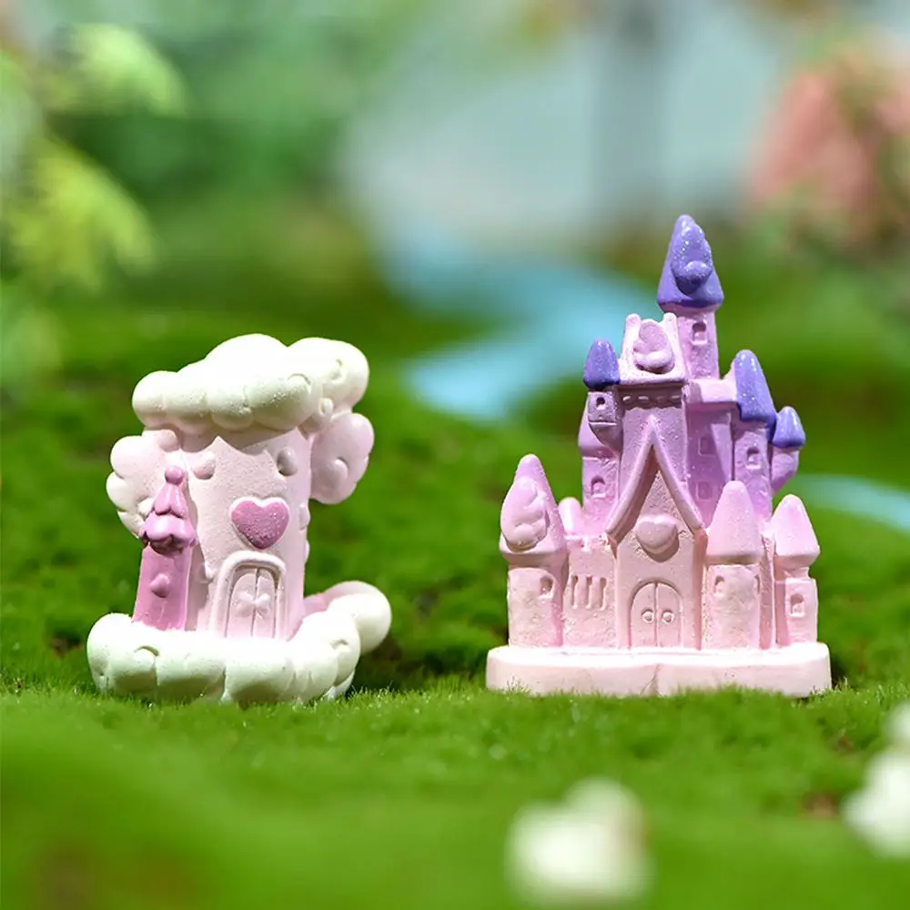 

Mini Resin Fairy Tale Castle Moss Micro Landscape Decoration Outdoor Fairy Miniature Garden Ornaments Flower Pot Accessories