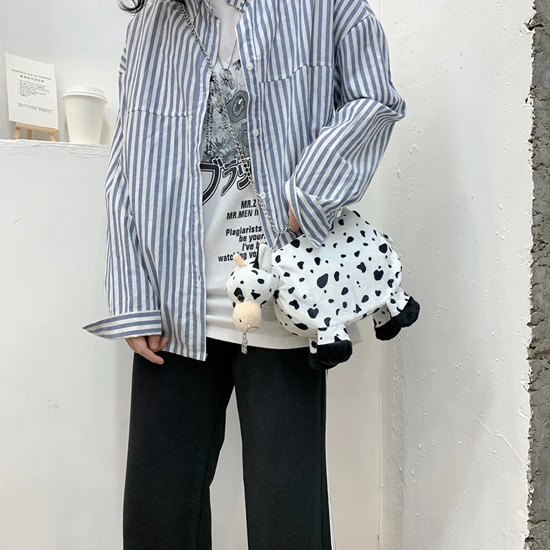 Candice guo плюшевая игрушка мультяшное животное Милая корова сумка на плечо посылка