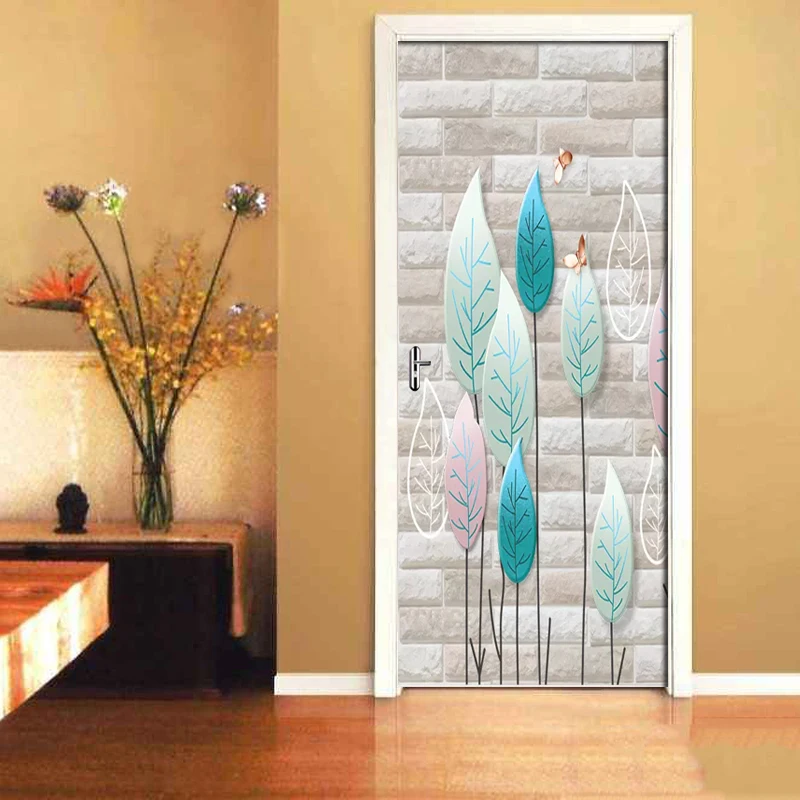 2 шт./компл. 3D стерео абстрактные дверные наклейки с рисунком дерева настенные ПВХ