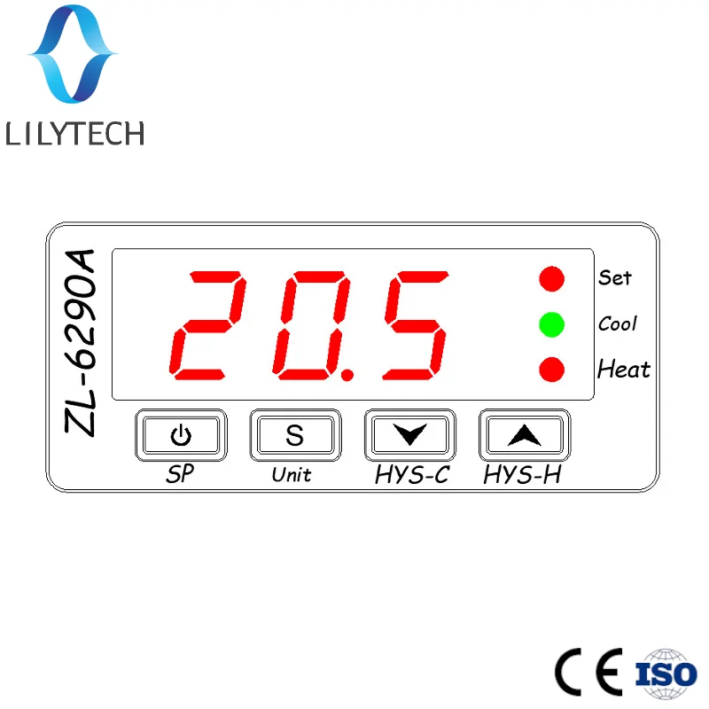ZL-6290A, по Цельсию по Фаренгейту, опция, аналогичная STC-1000, ITC-1000; Двойные Выходы 10А, термостат, STC 1000