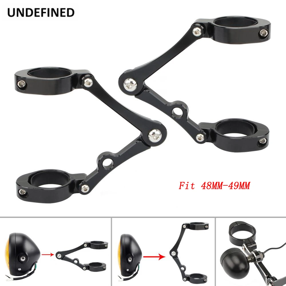 

48mm-49mm Headlight Bracket Mounting Clamp CNC Fork Tube Holder For Harley Dyna Chopper Bobber Cafe Racer Bikes Universal