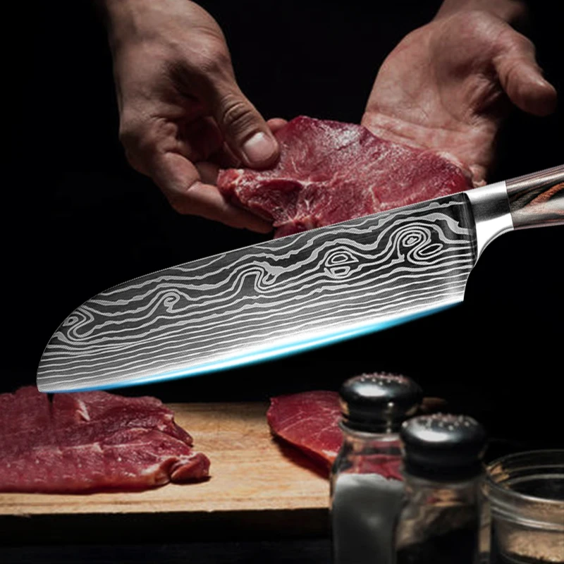 Набор кухонных ножей из дамасской стали 5 шт.|Наборы ножей| |