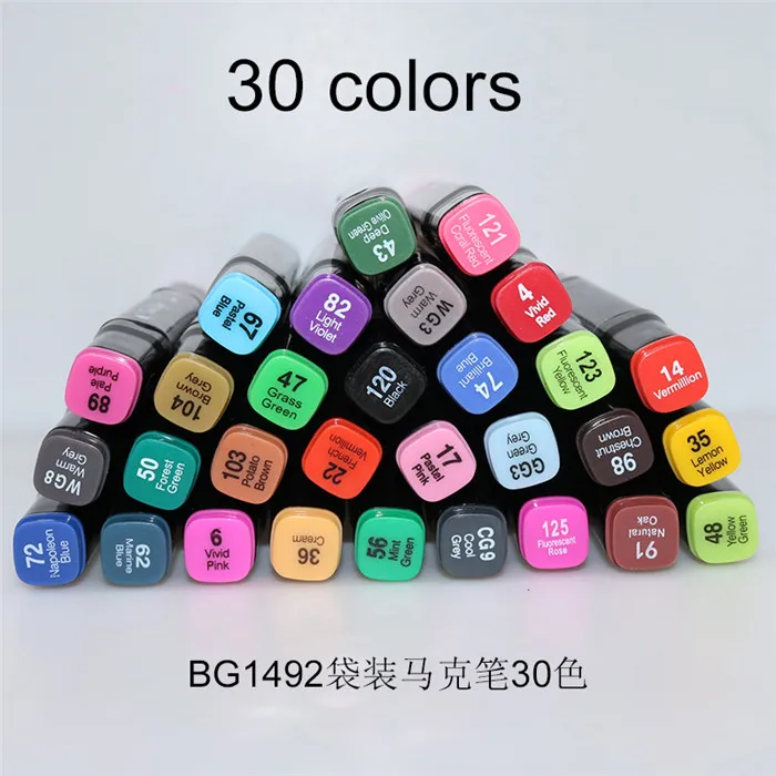 30 colors 80/60/40/30 Цвета многоцветный фломастер на масляной основе зубная щетка с двумя головками и не касайтесь кончиком студент живопись на холсте школьная садоводства Ландшафтный дизайн - Цвет: 30 colors