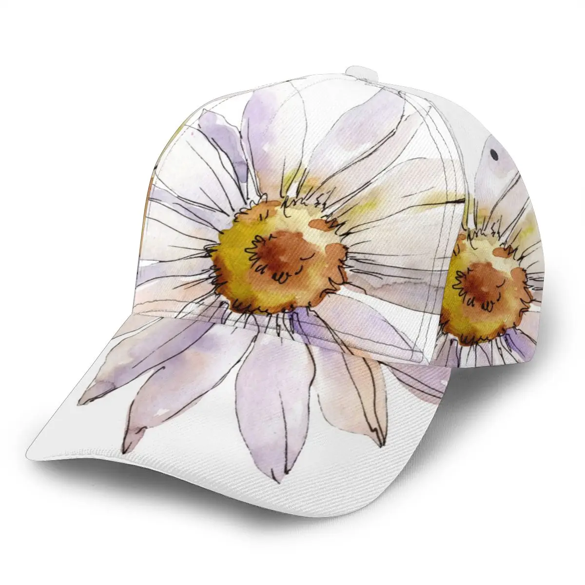 

CINESSD Daisy Botanical Flower Watercolor Baseball Cap women men snapback caps Classic Style hat Casual Sport Outdoor cap