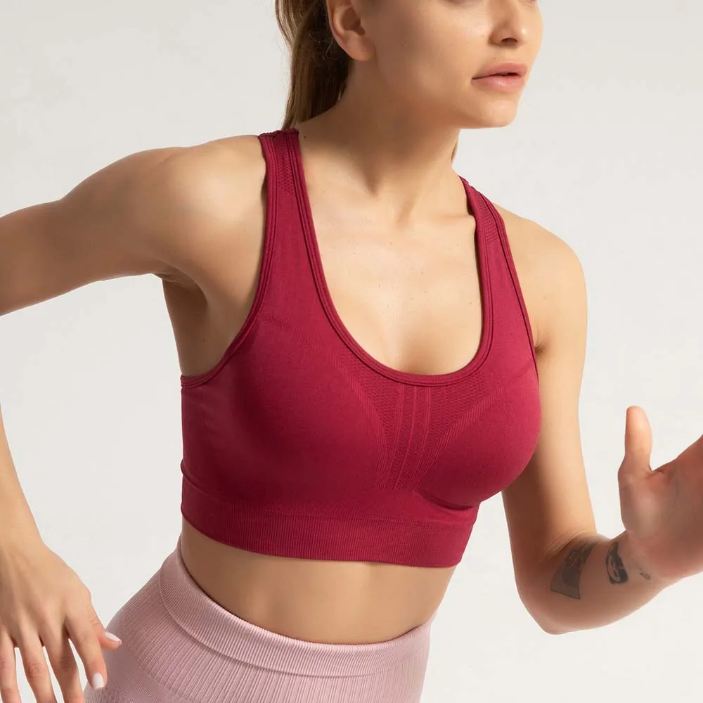 

Women Fitness Sport Bras Shockproof Seamless Yoga Fitness Clothes for Women Exercise Top Breathable Gym Running Bra Vest TP02