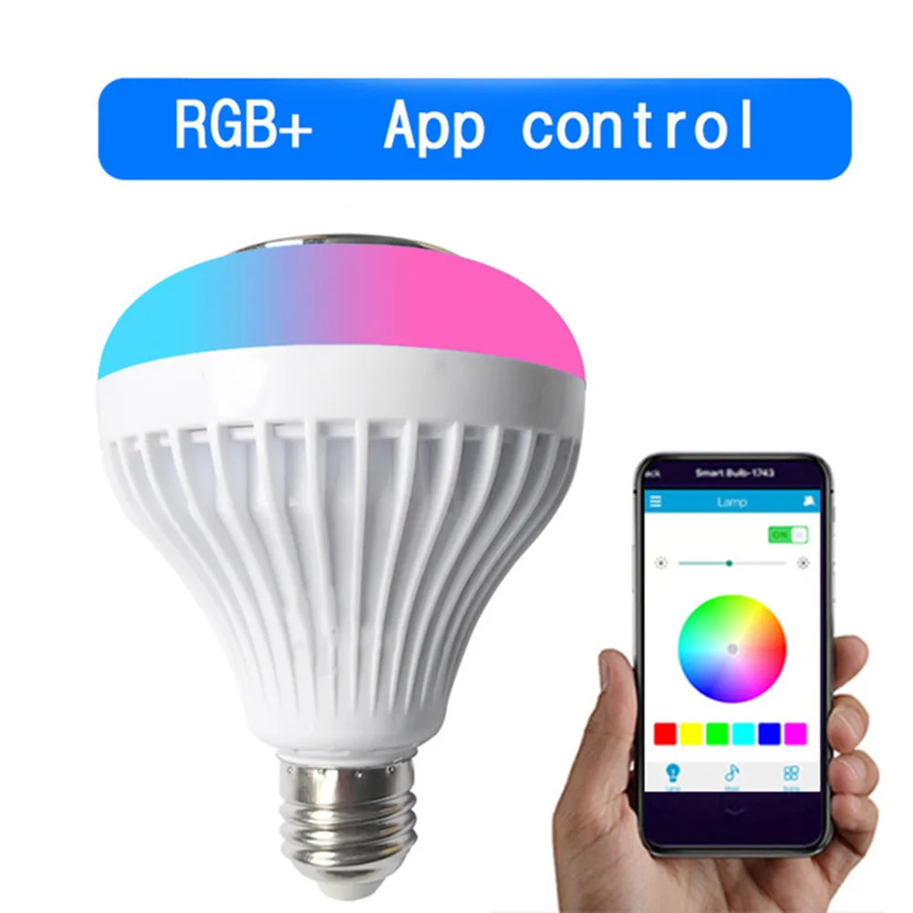 RGB Смарт E27 E26 Bluetooth динамик светильник ная лампа 12 Вт Музыка Воспроизведение
