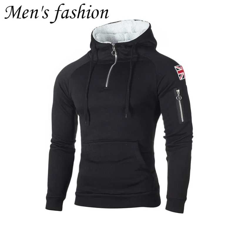 

Pure Kleur Trui Rode Mannen Hoodie Sweatshirt Mode Rits Lange Mouwen Hooded Mannen Casual Hoodie Jas Hiphop Streetwear Clothing