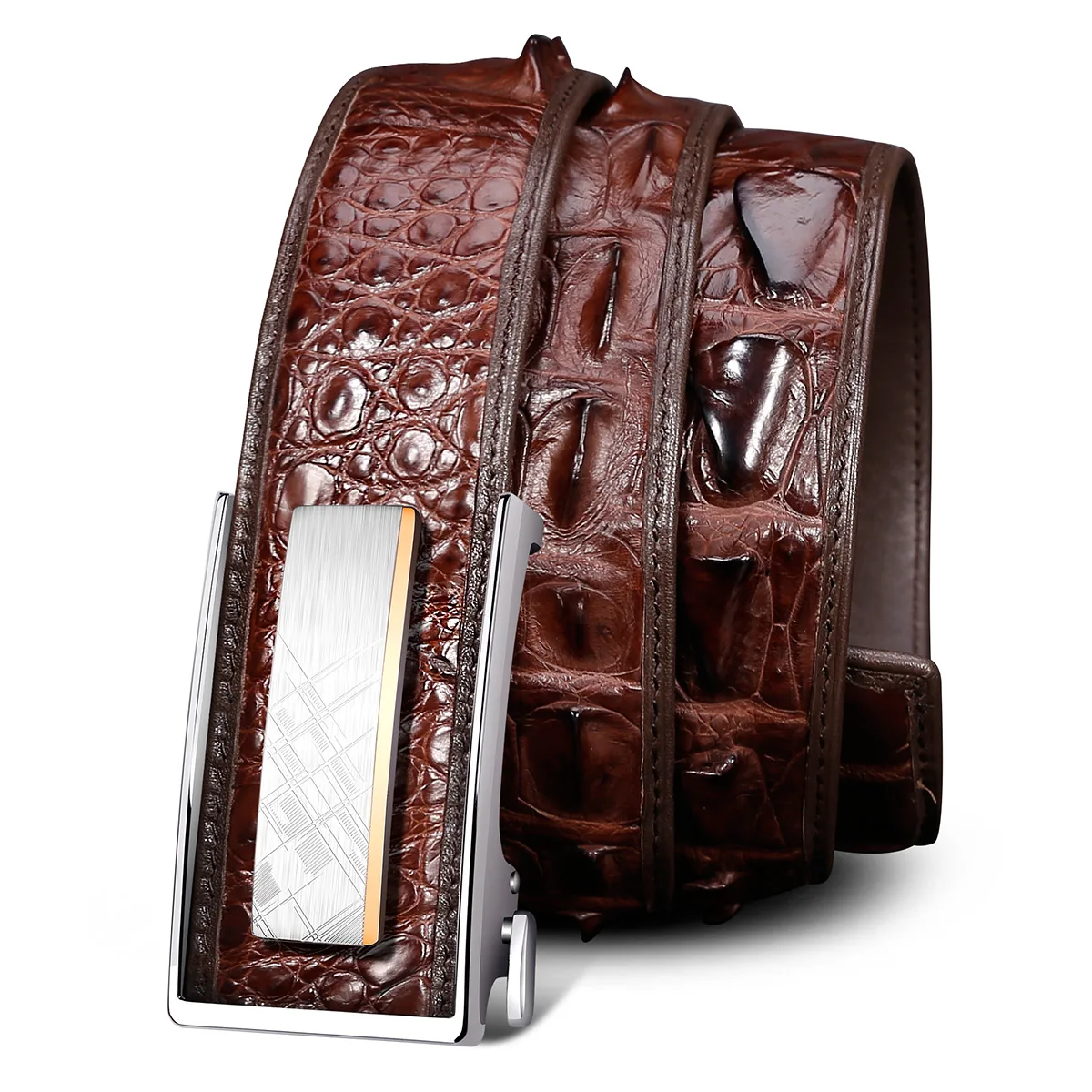 Belts Genuine Leather For Men's High Quality Buckle Jeans Crocoskin Casual Belts Business Cowboy Waistband Male Fashion Designer