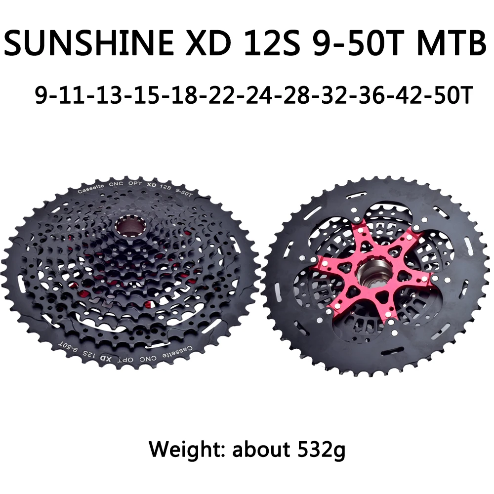 SUNSHINE горный велосипедный маховик 12 Скоростей 9-50T XD сверхсветильник все-в-одном 532g