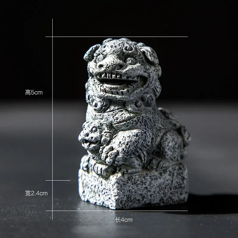 Мини каменная статуя льва в китайском стиле скульптуры из смолы ручная работа