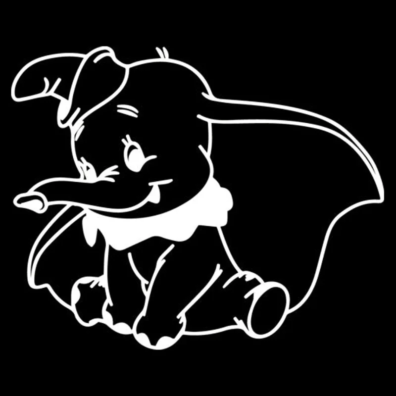 

Dumbo The Elephant Fashion Animal Car Sticker Vinyl Decal Black/Silver 15cm*12cm