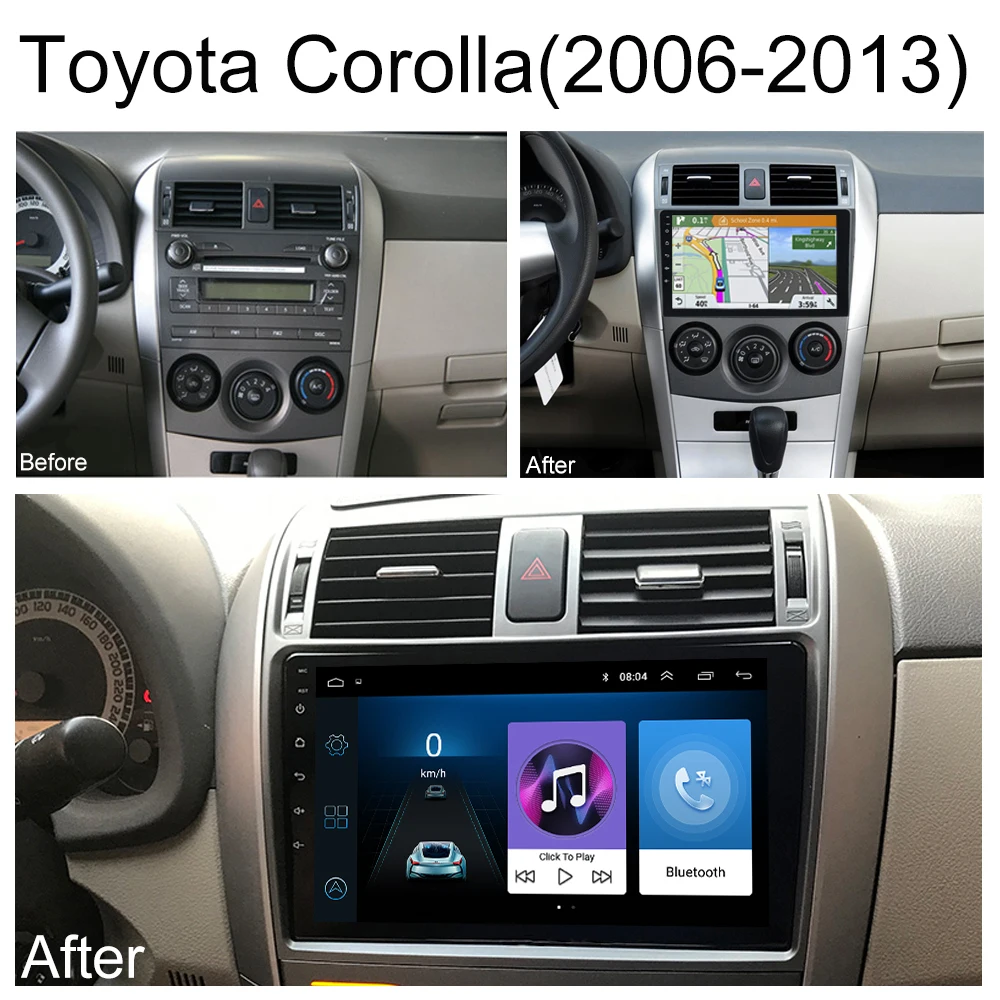 LEHX автомобильный Android 8,1 Радио мультимедийный плеер навигация gps для Toyota Corolla E140/150 2006 2007-2013 навигация wifi