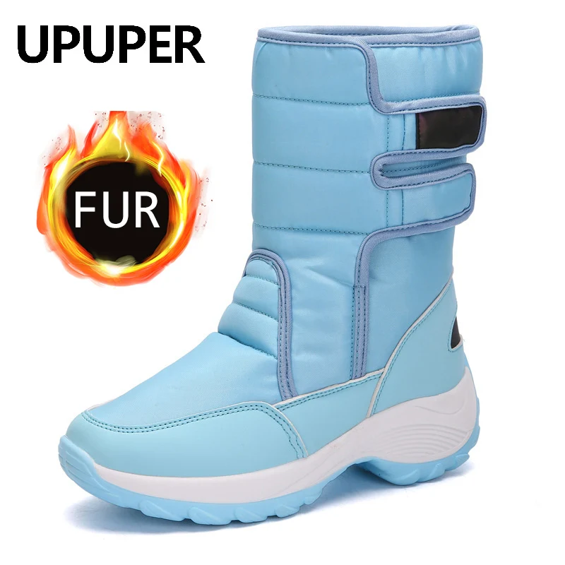 Upupper/Модные женские ботинки зимняя обувь водонепроницаемые зимние с мехом