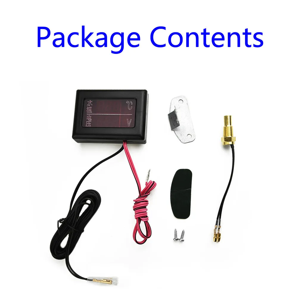 

Cable Water Temperature Voltmeter Car LCD M10 Voltmeter 10mm 2 in 1 Gauge
