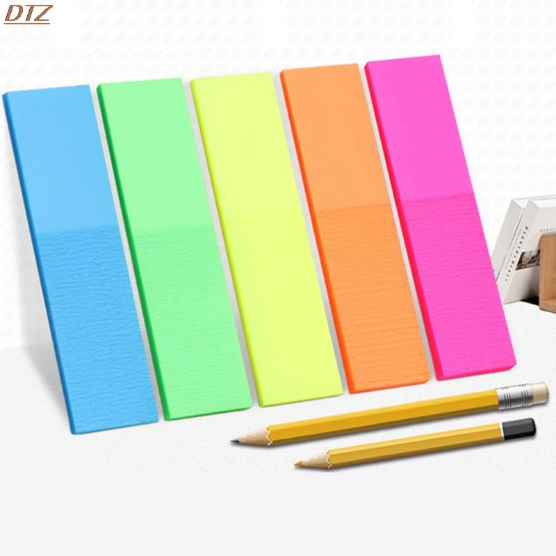 

100Sheets Fluorescent Paper Self Adhesive Memo Pad Sticky Notes It Marker Memo Sticker Family And Office Use School Supplies Hot
