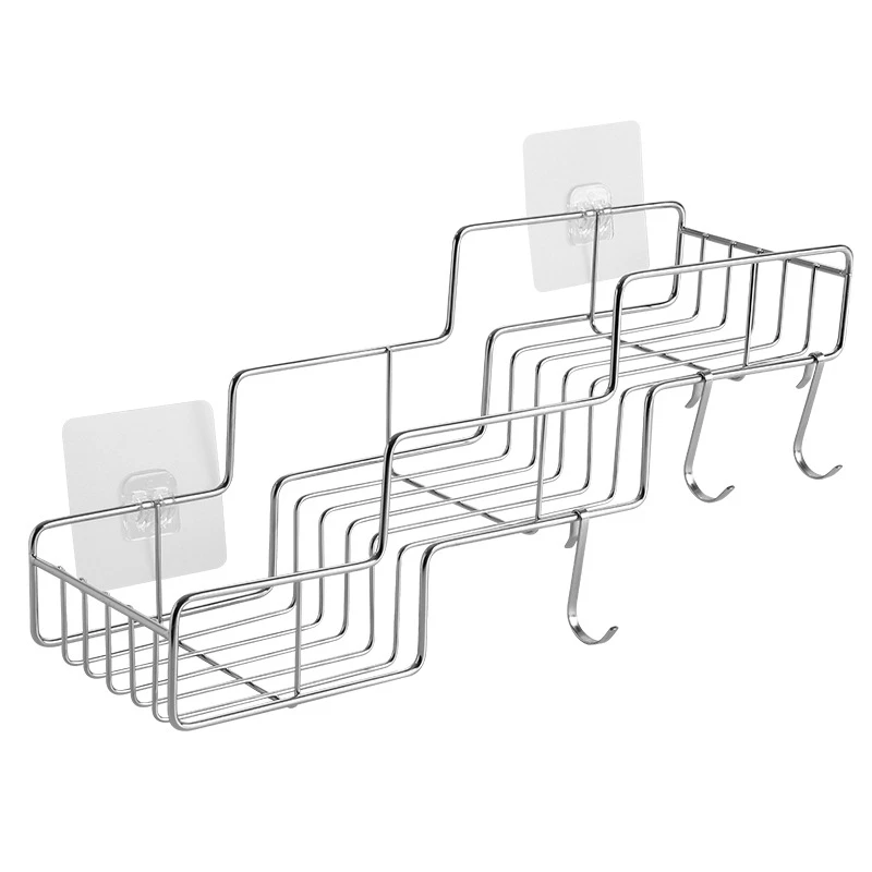 

3 Step Shower Basket Shelf Bathroom Storage Rack For Hanging Razor Shampoo Organizer Wall Mounted Kitchen Shelf