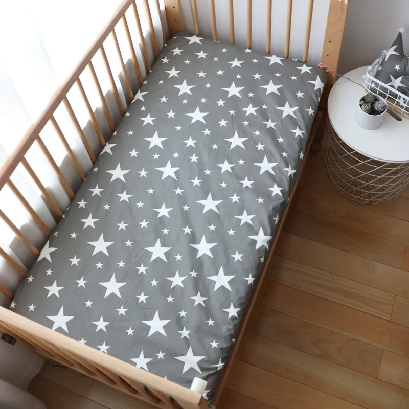 

Pure Cotton Baby Crib Sheet For Newborns Children Fitted Sheet Kid Cot Mattress Cover Protector For 130x70cm Allow Custom Size