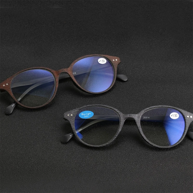 

Blue Light Blocking Computer Reading Glasses Flexible Presbyopic Anti UV Ray Round Eyeglasses