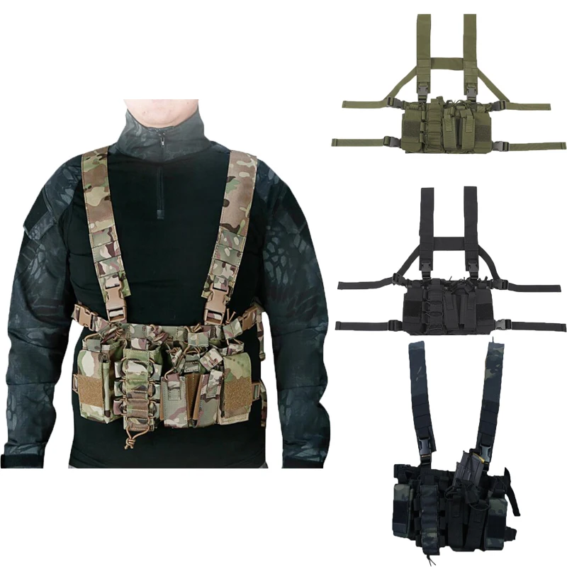 Airsoft Paintball Multicam Tactical Chest Rig Military Combat Vest Mag Pouches AK AR M4 Hunting Shoulder Clothes Gear | Спорт и