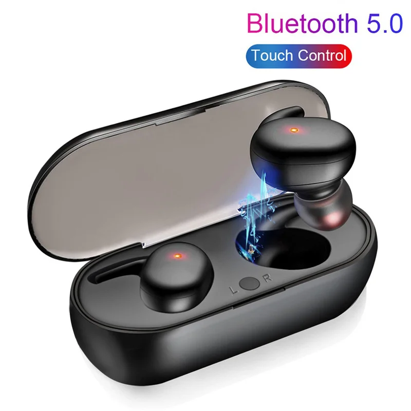 

TWS Bluetooth 5.0 Headset Touch Binaural Stereo In-ear True Wireless Bluetooth Earphone With Microphone Charging Compartment