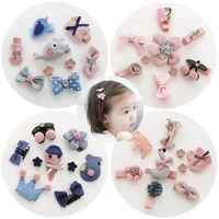 6pcsset korean style new design bow crown flower kawaii pink hairpin for baby girls wholesale lots accessories beauty hair clip