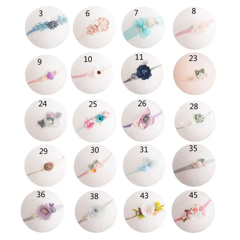 Повязка на голову детская с цветком реквизит для фотосессии новорожденных