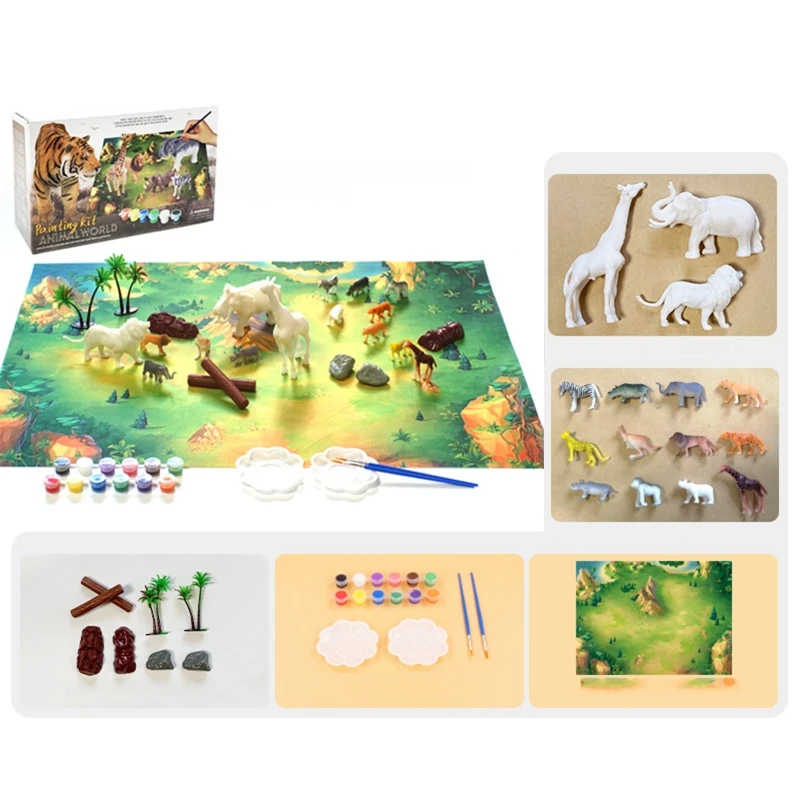 Фигурки животных игрушка сделай сам каракули для творчества красок рисования